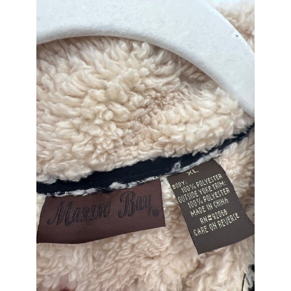 Mason Bay Buffalo Plaid Fleece Jacket Size XL Zip Up Sherpa Lined Gray Shacket - Picture 3 of 5